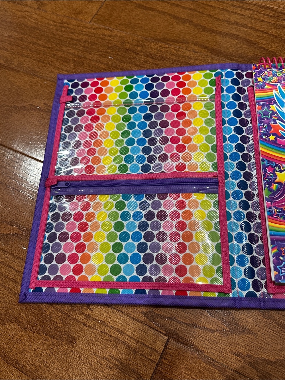Lisa Frank Colorful Arctic Animal husky tri folder with handle - Picture 3 of 6